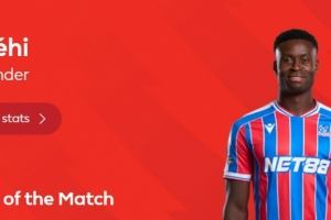 送出助攻，英超官方：格伊当选水晶宫2-1利物浦全场最佳球员