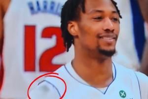 新的受害者出现了！杰伦-布朗还在用发际线粉😭霍兰肩膀一团黑